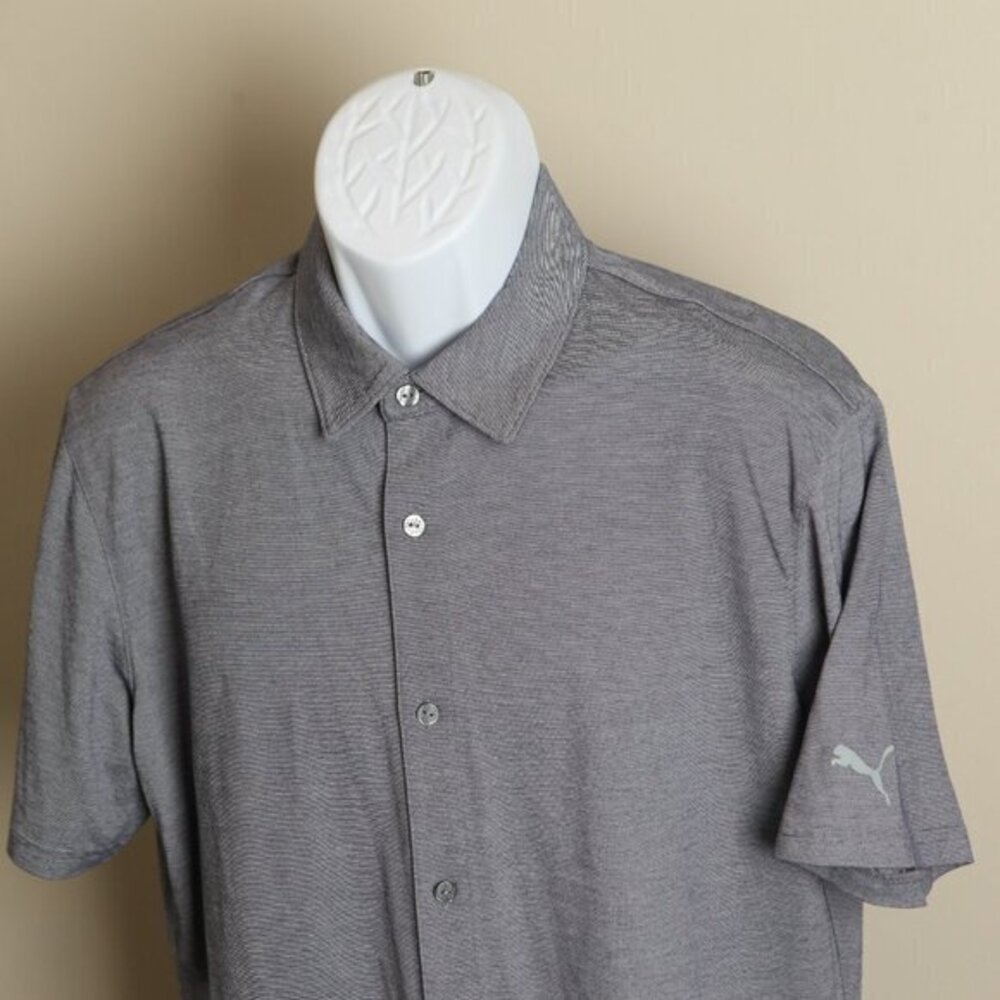 ⛳ PUMA Golf Men’s Polo Shirt Blue White Short Sleeve Performance M 🧵